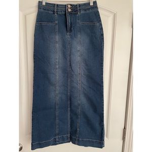 Cato Medium wash long denim skirt